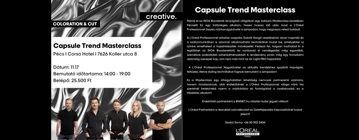 L'Oréal Professionnel Capsule Trend Masterclass - Rendezvény